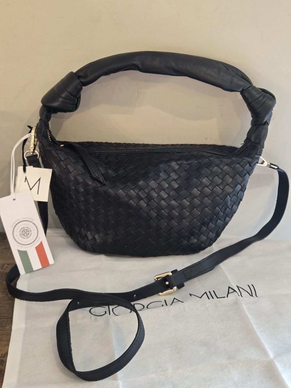 Georgia Milano Braided shoulder purse